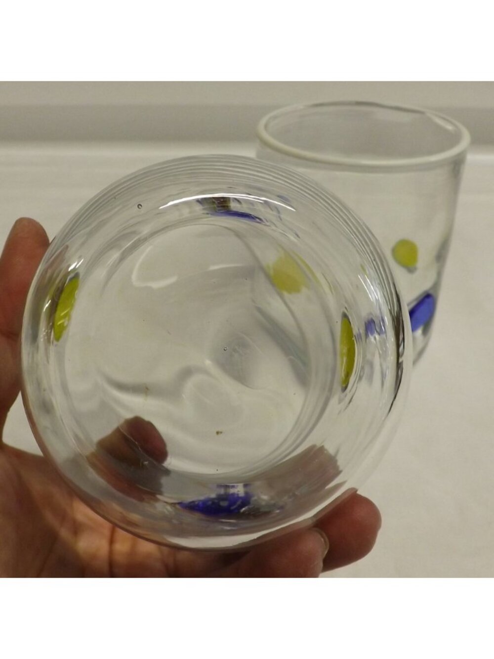 Anthropologie Pickleball Icon Juice 2 Glasses Handmade Glass Raised Paddle Ball - Picture 7 of 9